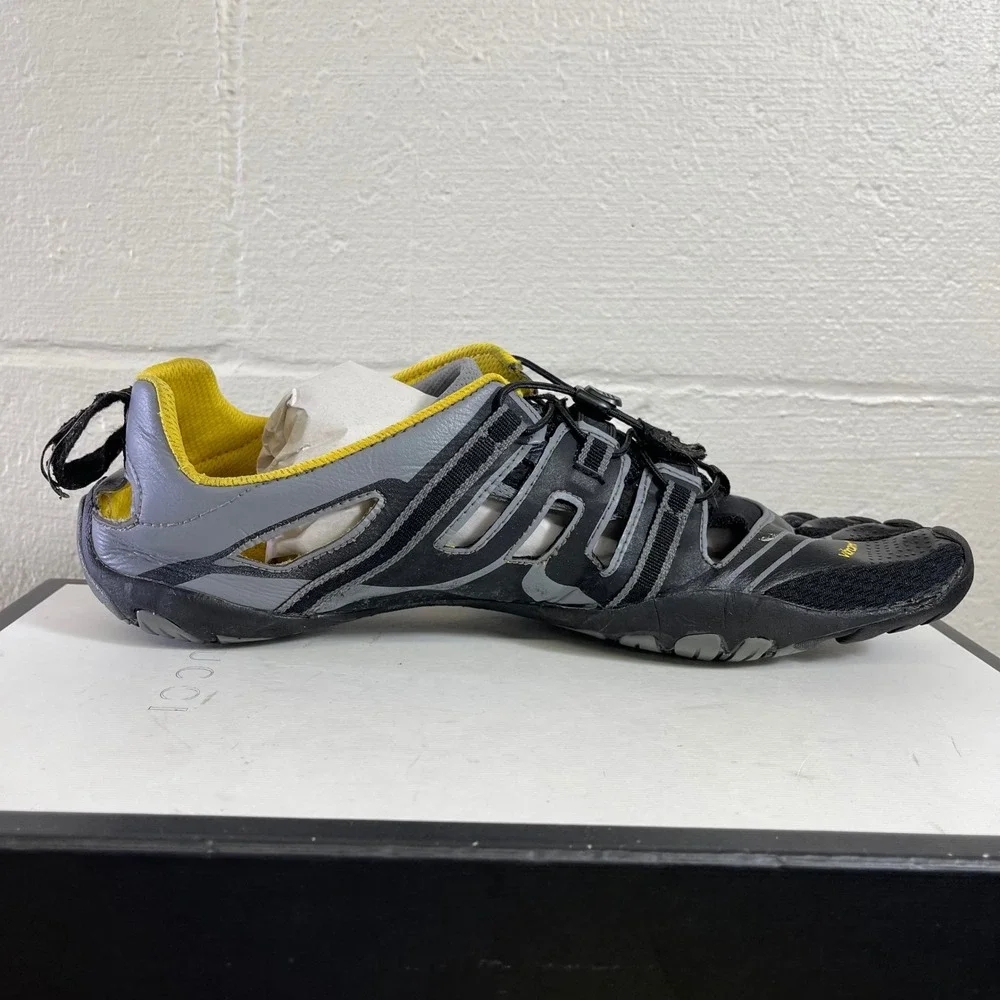Vibram Fivefingers Treksport Sandal Gray Black Yellow Barefoot Running Mens 13 M